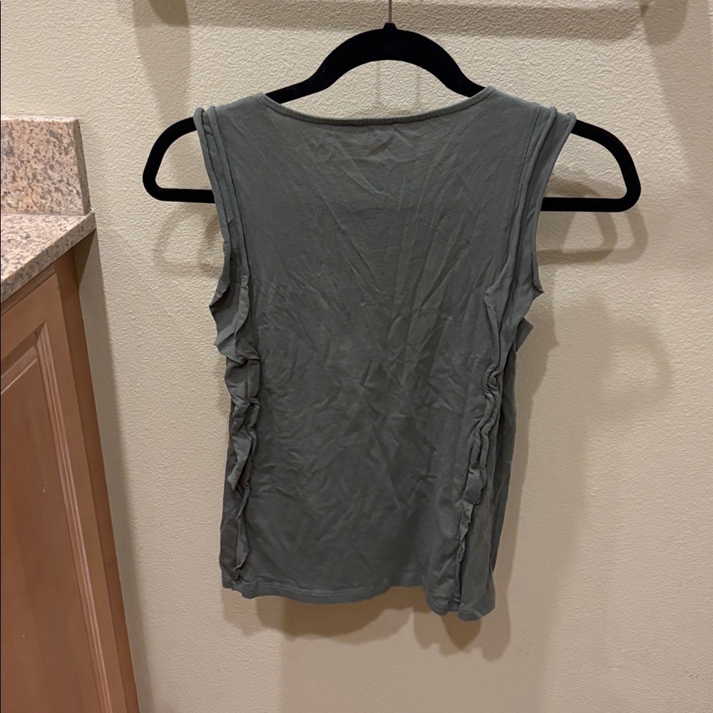Armedangels Olive Green Ruffles Tank Top - Picture 6 of 9